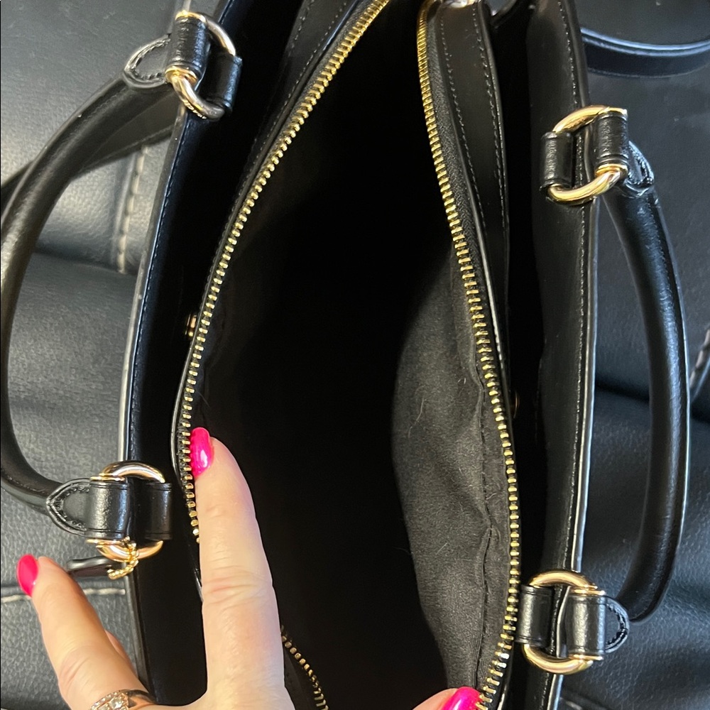 Coach Tan and Black Lillie Carryall Signature Satchel - Picture 5 of 8